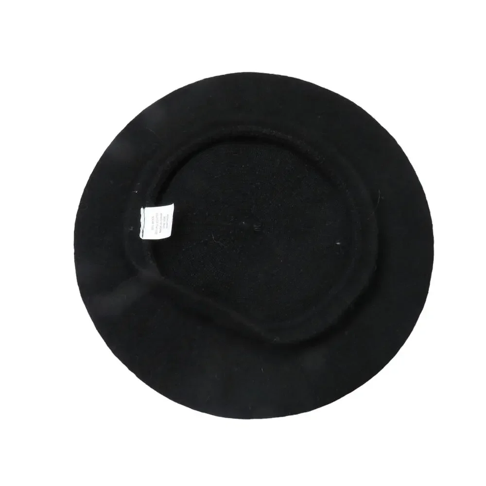 1990s Vintage Black Beret Hat - Picture 3 of 4